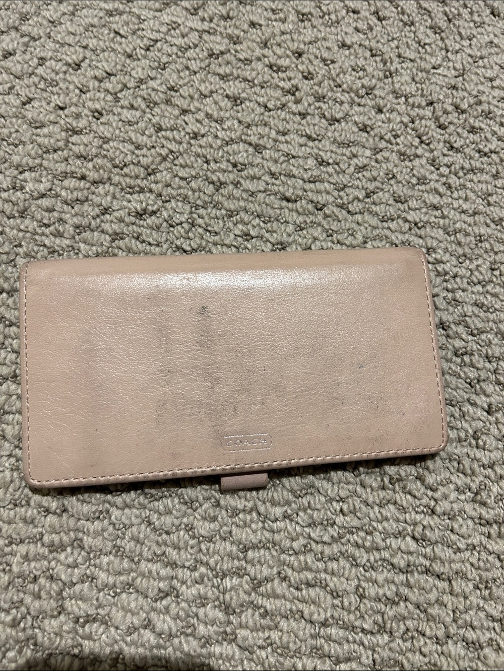 Coach Leather checkbook in Blush Pink
